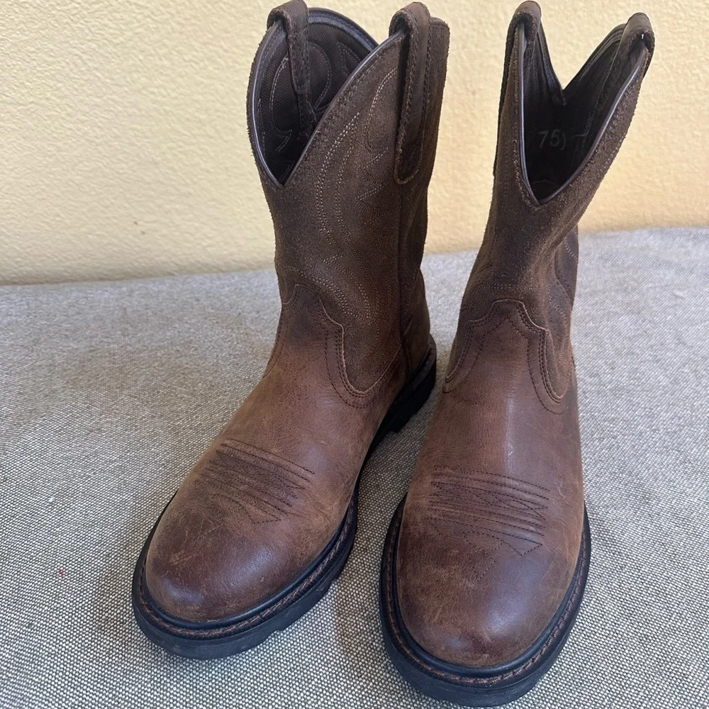Ariat “Groundbreaker” Pull-On
Work Boots In Distressed Brown Men’s Size 7.5D EUC - Picture 5 of 10